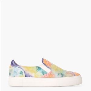JustFab Rainbow Tie Dye Sneakers Size 7 Worn Once